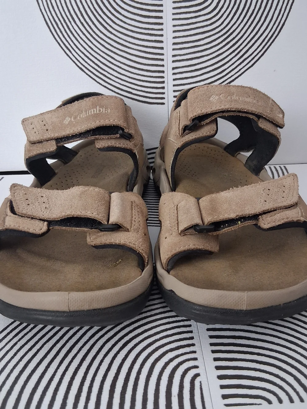 Columbia Sportswear Techlite Mens 7 Brown Tan Strappy Hiking Comfort Sandals